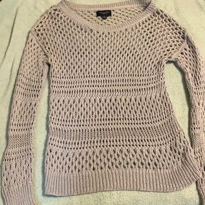 American eagle gray crochet sweater